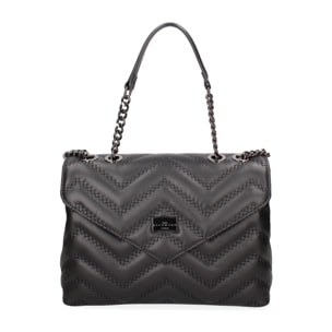 Borsa a spalla donna Made in Italy - Modello Silvana Plus - Vera pelle - 24.0 x 15.5 x 7.0 cm