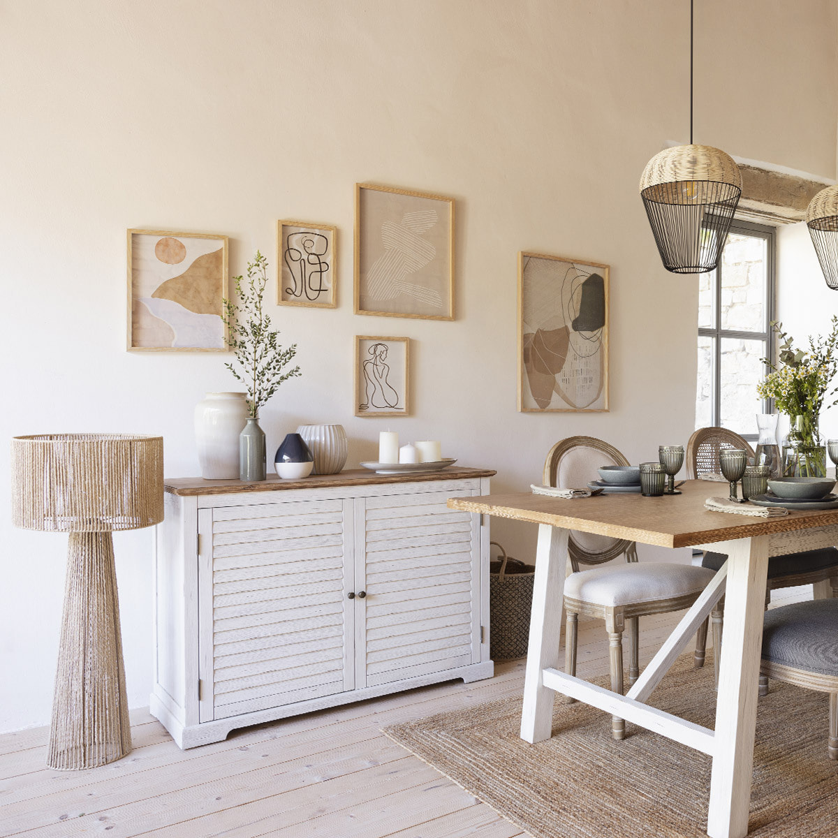 Lampadaire droit "Adria" en métal H97cm