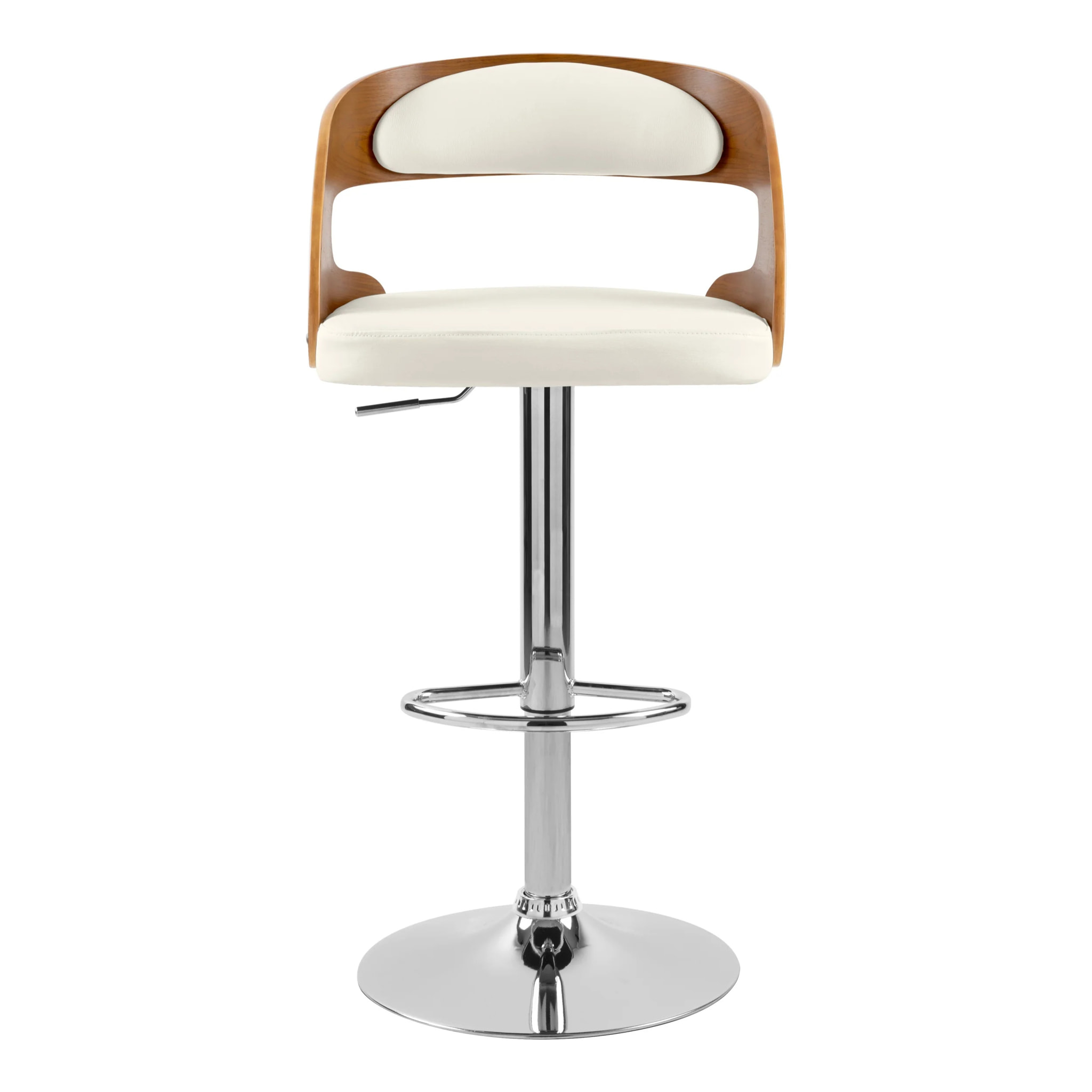 Chaise de bar réglable 62/84 cm en cuir synthétique blanc - Louis