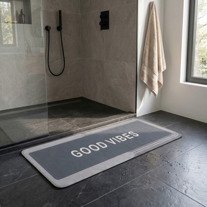 Tappeto bagno lungo antiscivolo e super assorbente 50x140 cm, tappetino doccia a rapida asciugatura con fondo in gomma stabile, ideale per bagno e cucina, lavabile e pratico, superficie morbida e resistente per uso quotidiano