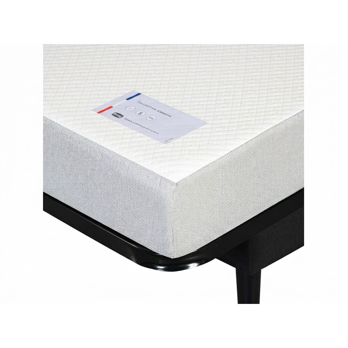 Canapé convertible Elios, matelas Simmons, 130 x 190 cm, 2 coussins offerts, Tambre perle
