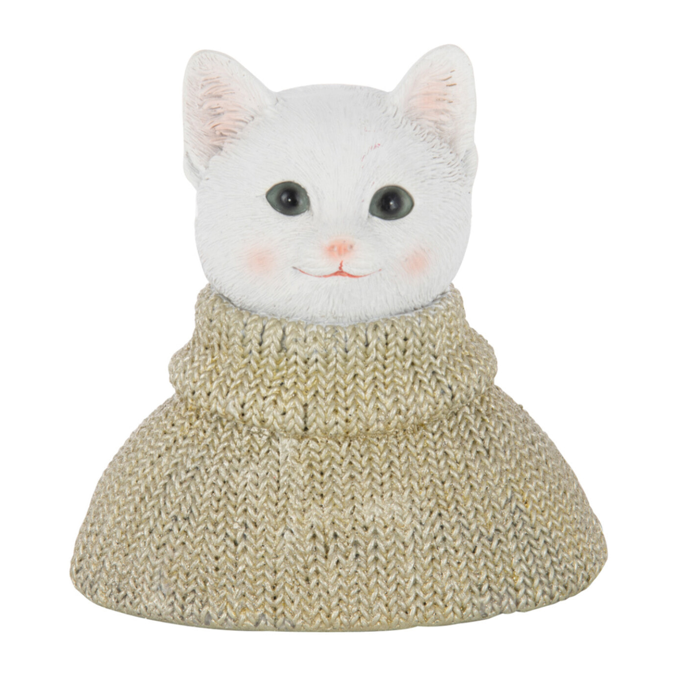 J-Line figurine Chat - polyrésine - vert/blanc