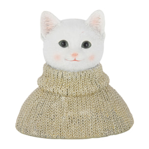 J-Line figurine Chat - polyrésine - vert/blanc