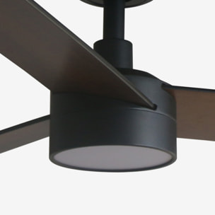RUDDER L LED Ventilatore a soffitto nero/noce