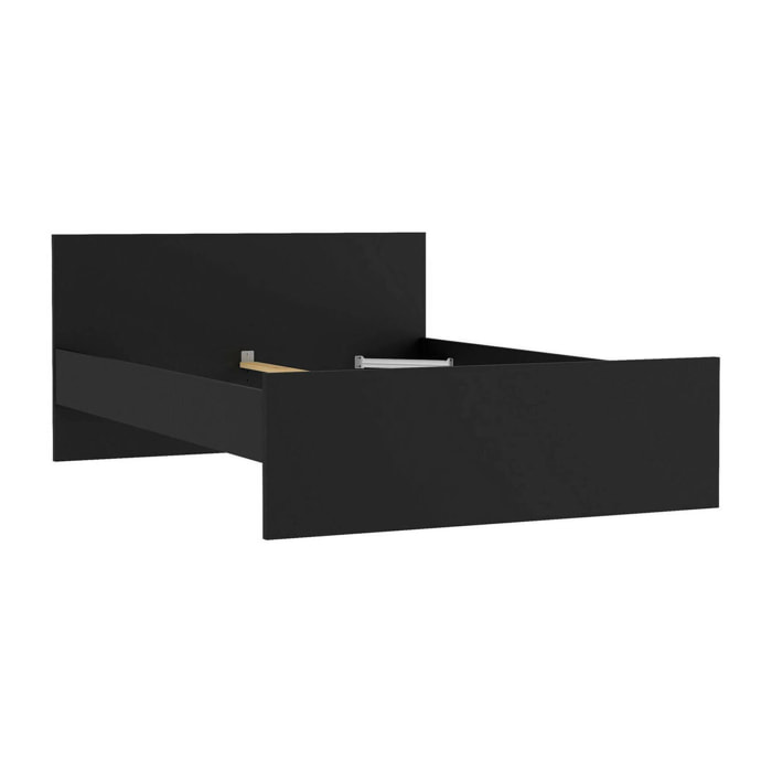 Letto piazza e mezza Gustava, Sommier per camera da letto, Giroletto per stanza, Struttura porta materasso, 197x146 h80 cm, Nero