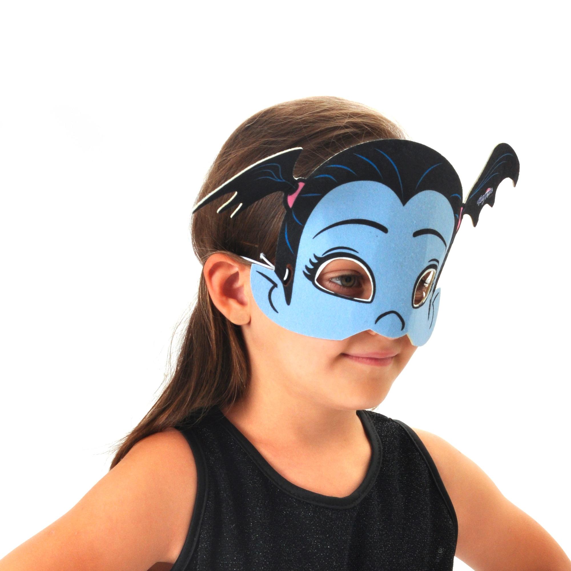 Maschera Vampirina In Tessuto Bambina Nero Azzurro