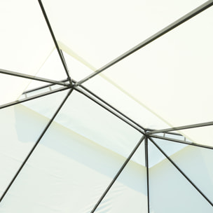 de Jardín 4x3 m, Pabellón de Jardín Gazebo con Doble Techo, 4 Cortinas y Mosquitera, Marco de Aluminio, Orificios de Drenaje, UPF50+, Carpa para Exterior, Terraza, Patio, Blanco Crema