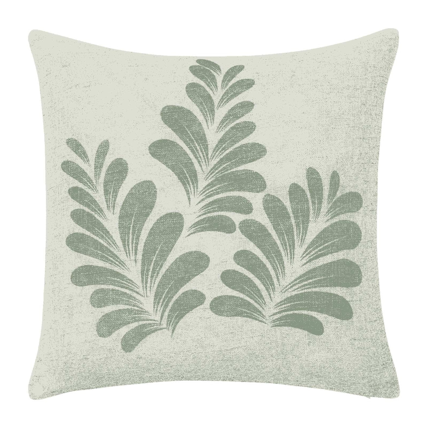 Coussin polylin imprimé feuillage - Vert