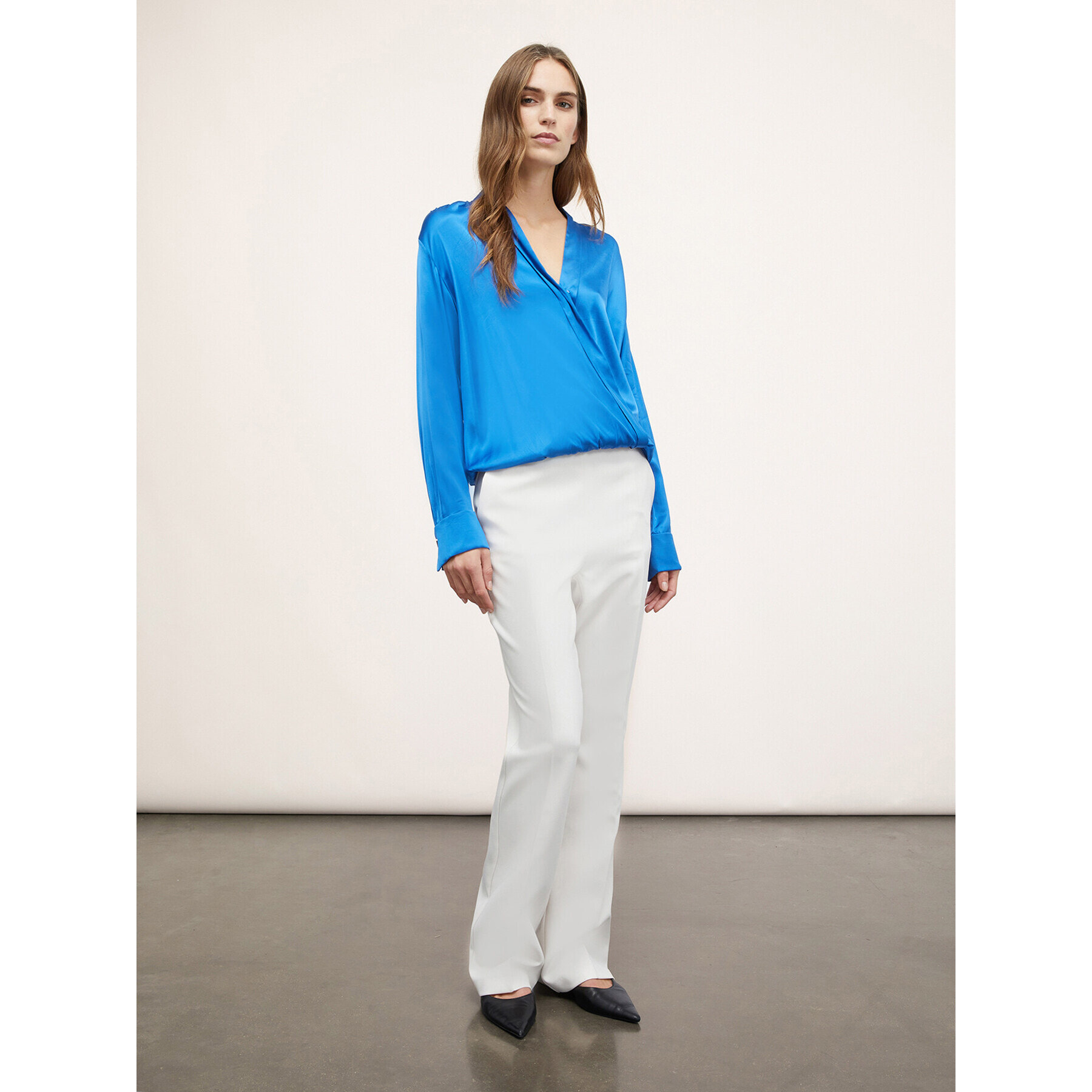 Motivi - Blusa satin ad incrocio - Bluette