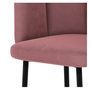 Lot de 2 chaises de bar en velours rose 75 cm - Rosy