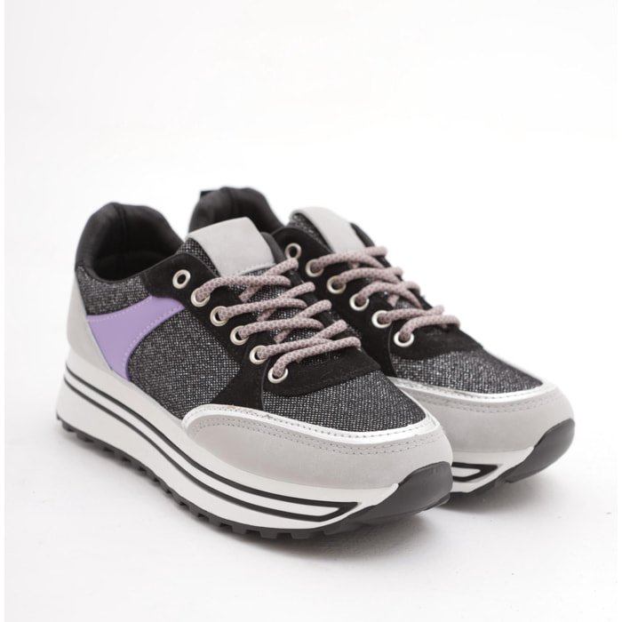 SNEAKERS CHOCOLA' SHINY GRIGIO