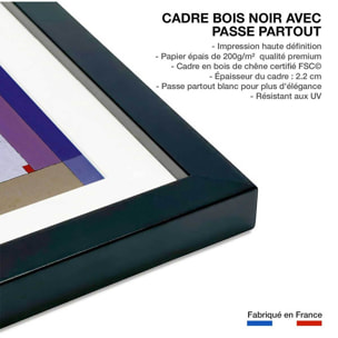 Poster Colds Stripes par Wassily Kandinsky Affiche sous cadre noir