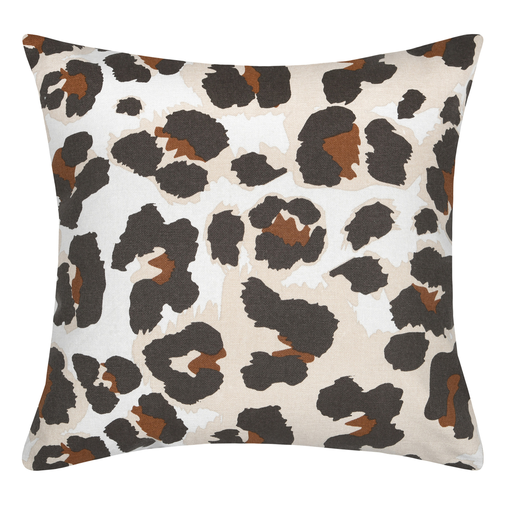 Housse de coussin imprimée motif léopard - Marron Foncé