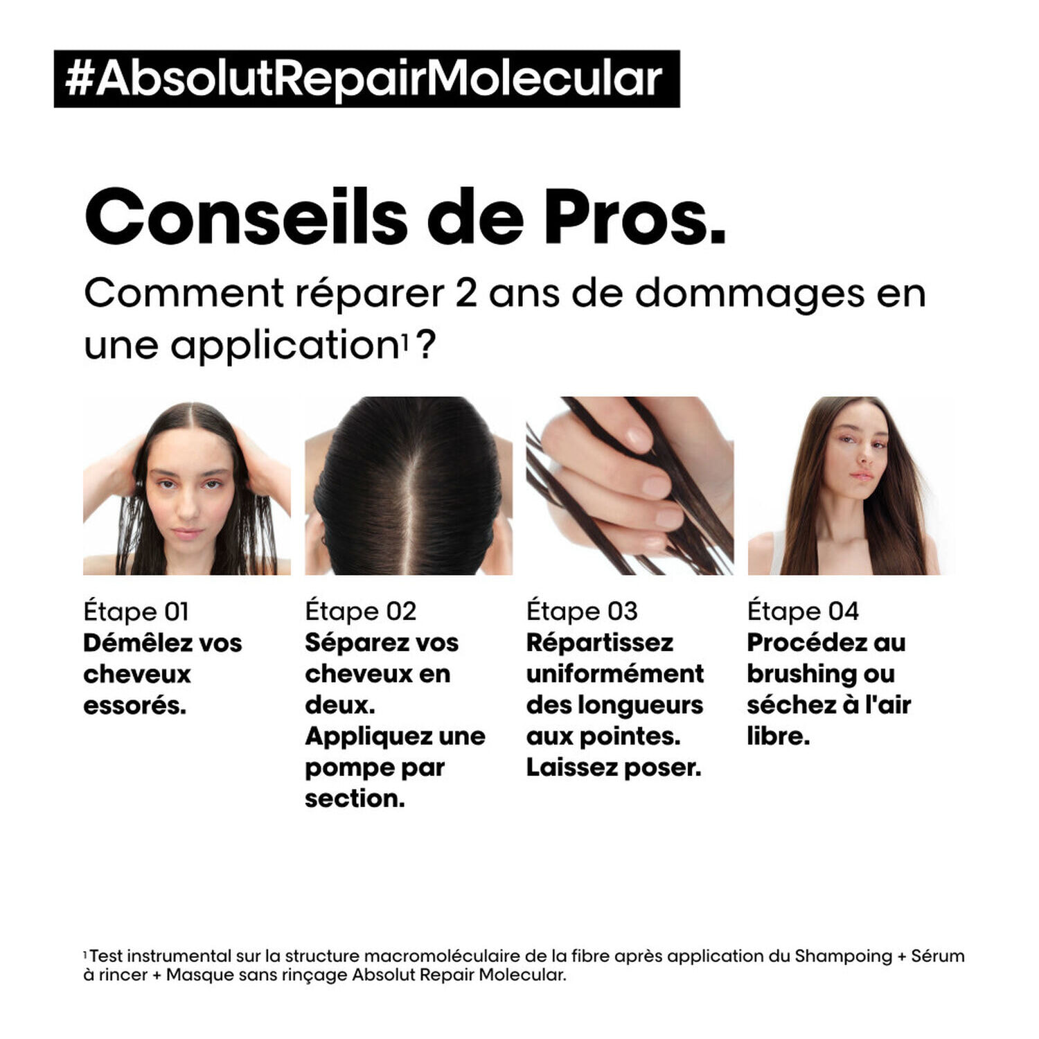 Série Expert Absolut Repair Molecular - Masque sans rinçage - tous types de cheveux abîmés 100 ml