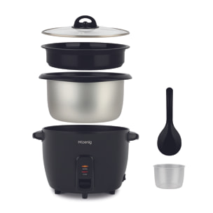 ORYZA4 H.Koenig, Olla arrocera, 0.8L, antiadherente, mantenimiento del calor, apagado automático, Sin BPA, 350W
