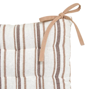 Galette de chaise Groove 38x38cm rayée beige lin