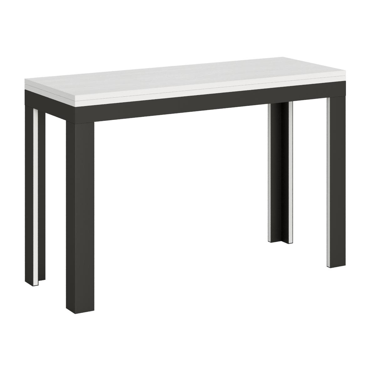 Mesa tipo libro 120x45/90 cm Linea Double Fresno Blanco estructura Antracita