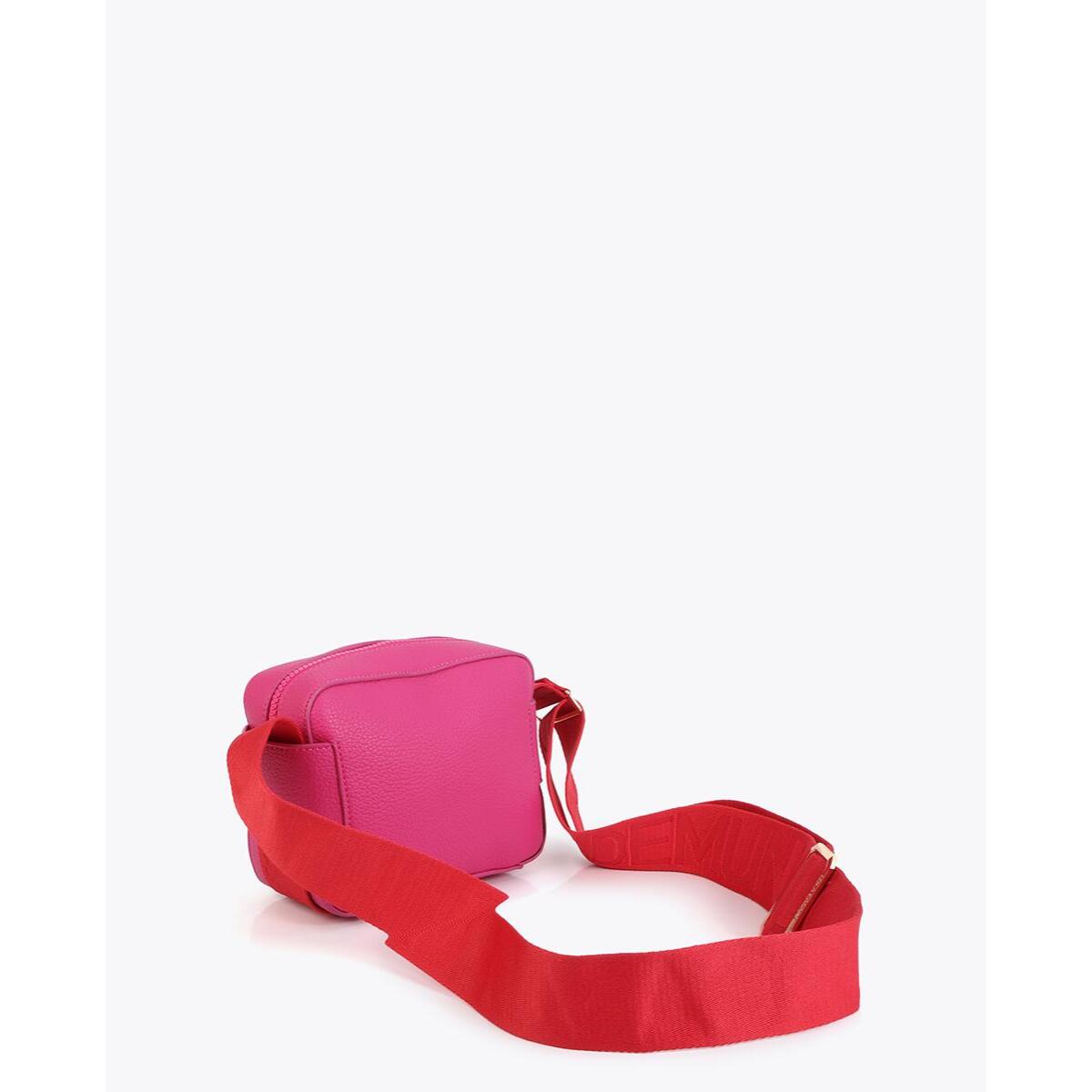 Borsa a tracolla in nylon a contrasto