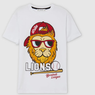 T-shirt oversize stampa leone