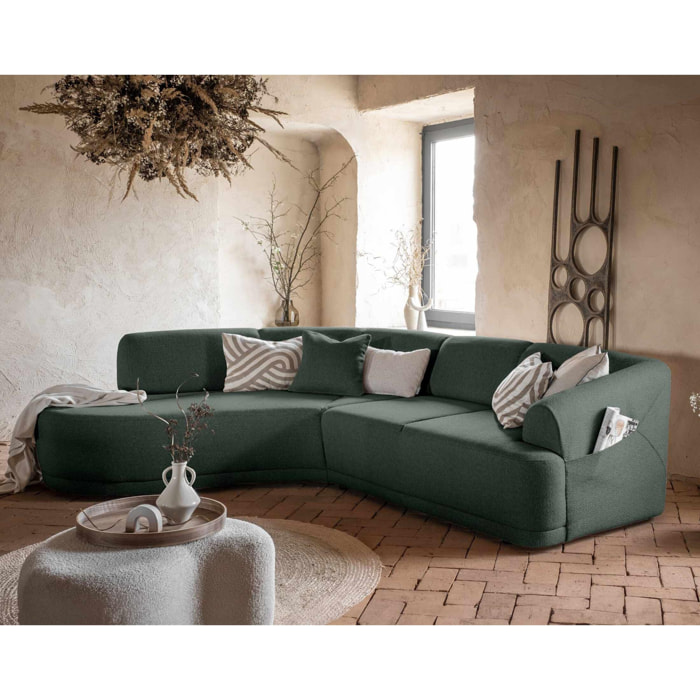 Siena - canapé d'angle gauche - 5 places - en tissu - Vert