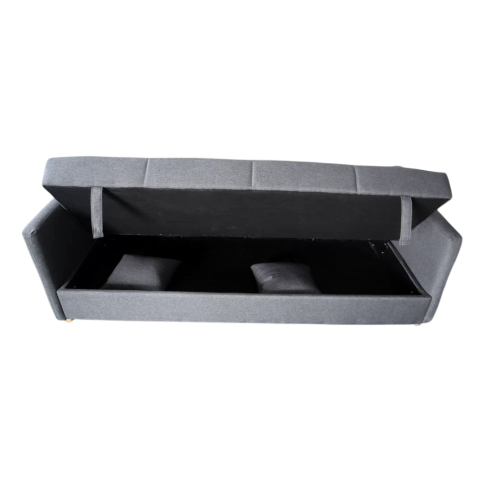 Canapé convertible avec coffre en tissu gris foncé 3 places BAKAR
