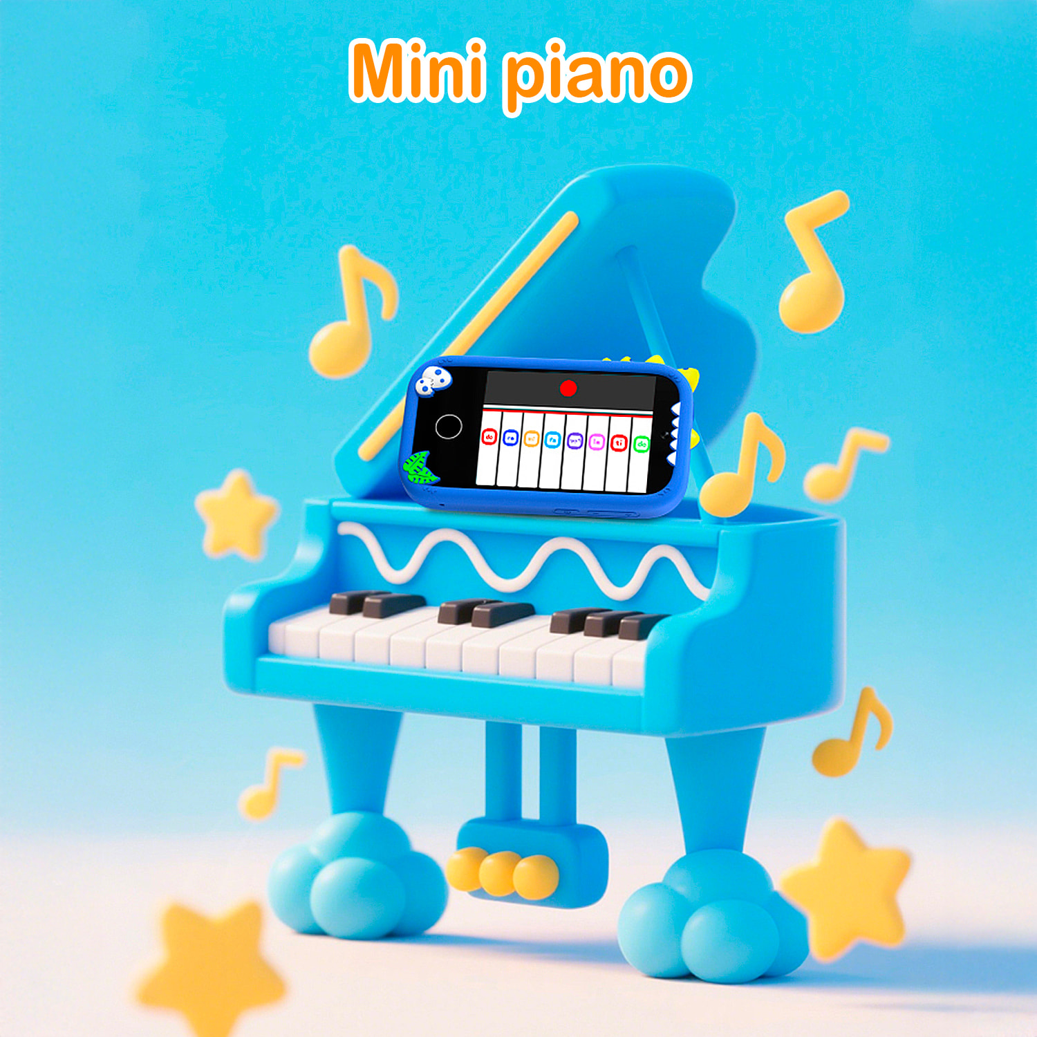 Telefono per bambini con 18 giochi e apprendimento in inglese, con fotocamera duale e registrazione video. Schermo touch da 2,8". Senza possibilità di SIM o chiamate. Custodia in silicone unicorno.