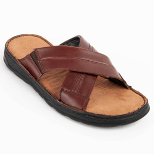 Sandalia De Piel - Marron