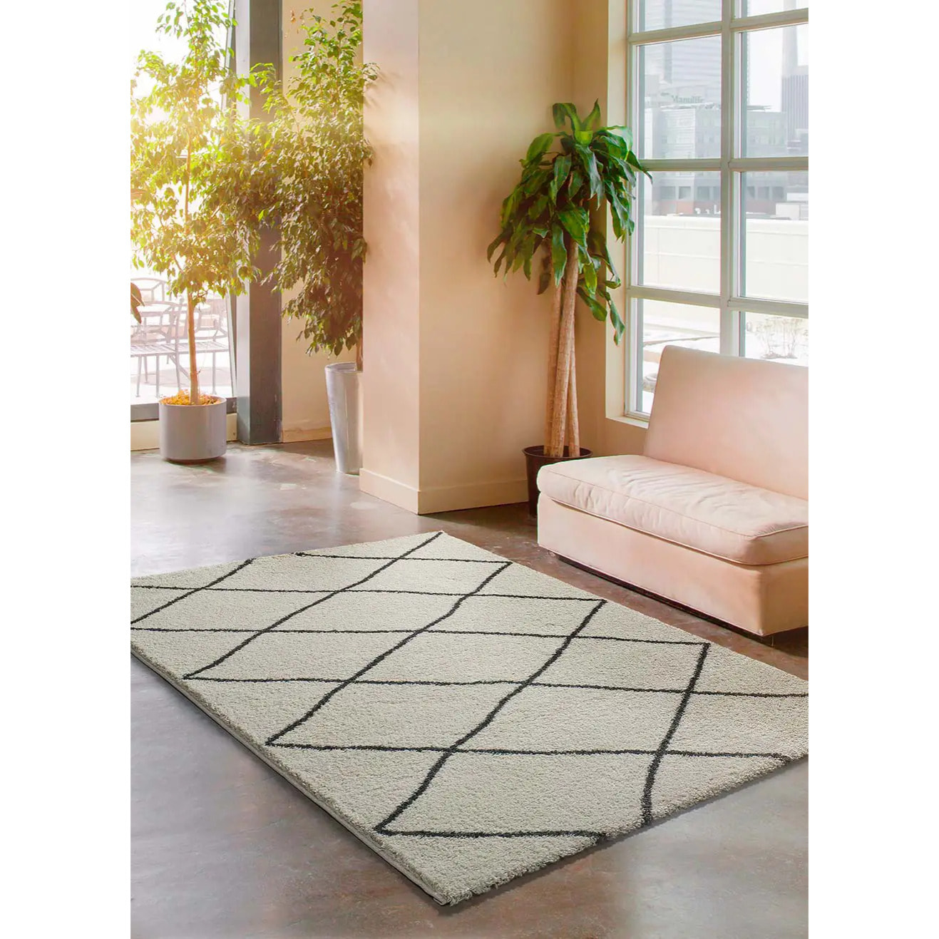 Alfombra de pelo largo Atlas Blanco, varias medidas disponibles