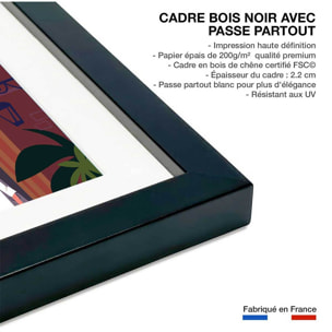 Affiche Villefranche Sur Mer Affiche sous cadre noir