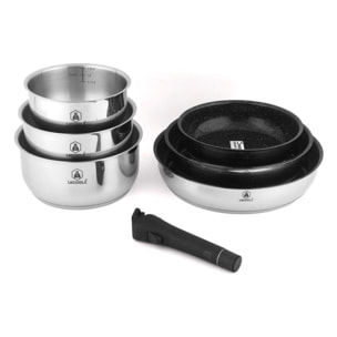Set de 7 pièces inox amovible antiadhésif - "Réactif"