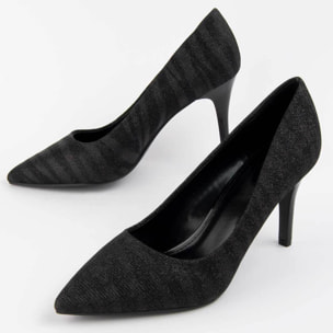 Zapato De Tacón - Negro - Altura: 8 Cm