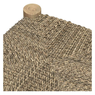 Tabouret pour îlot central 65 cm en jonc de mer et teck - Jovan