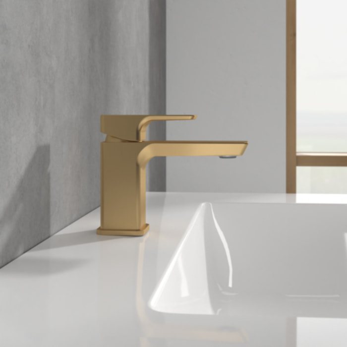 Mitigeur lavabo compact Subway 3.0 sans tirette Brushed Gold