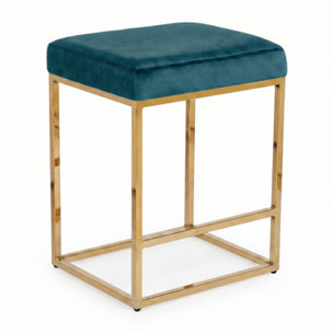 Sgabello Imbottito in Effetto Velluto con Seduta Confortevole e Gambe in Acciaio, Design Moderno per Cucina, Penisola, Isola e Zona Bar