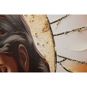 STAMPA DIPINTA SU TELA LACCATA NATIVITA' C/CORNICE CM 102X4X72