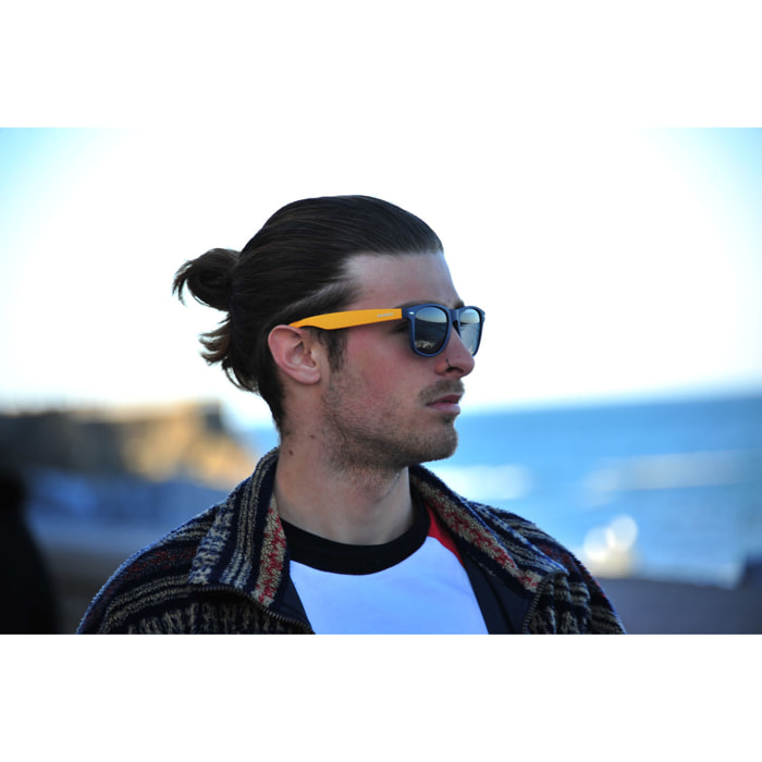 Gafas de sol OCEAN BEACH WAYFARER - Negro brillante / Amarilla