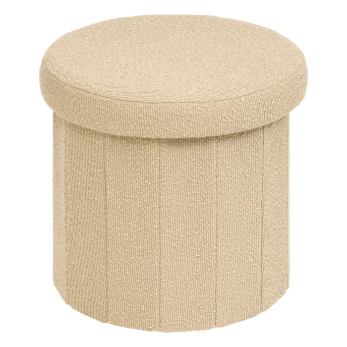 Pouf Fink rond pliable D.38cm beige