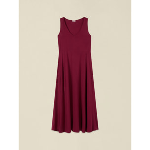 Oltre - Vestido largo de viscosa - Burgundy