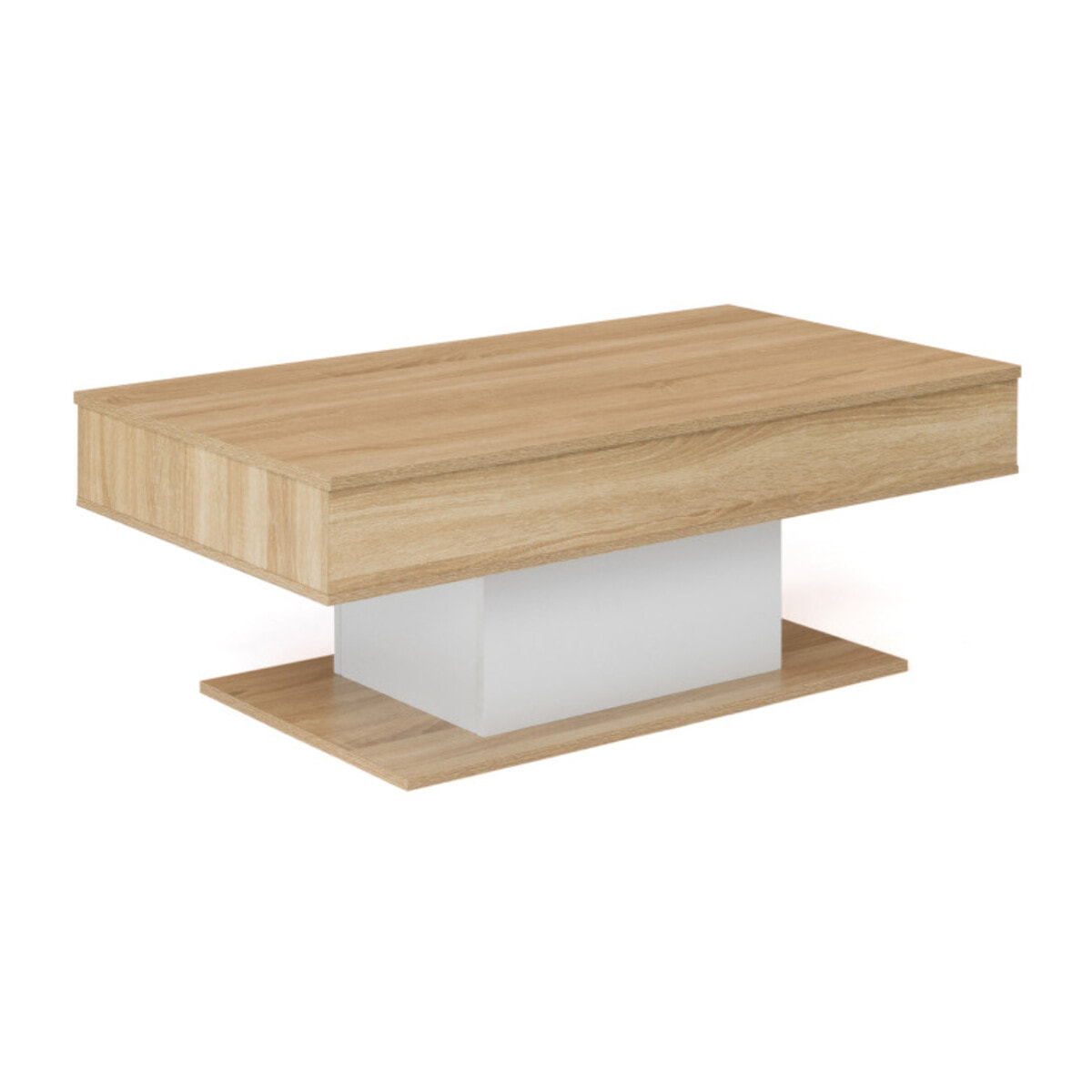 Table basse Tania avec plateau relevable - Bois - Blanc