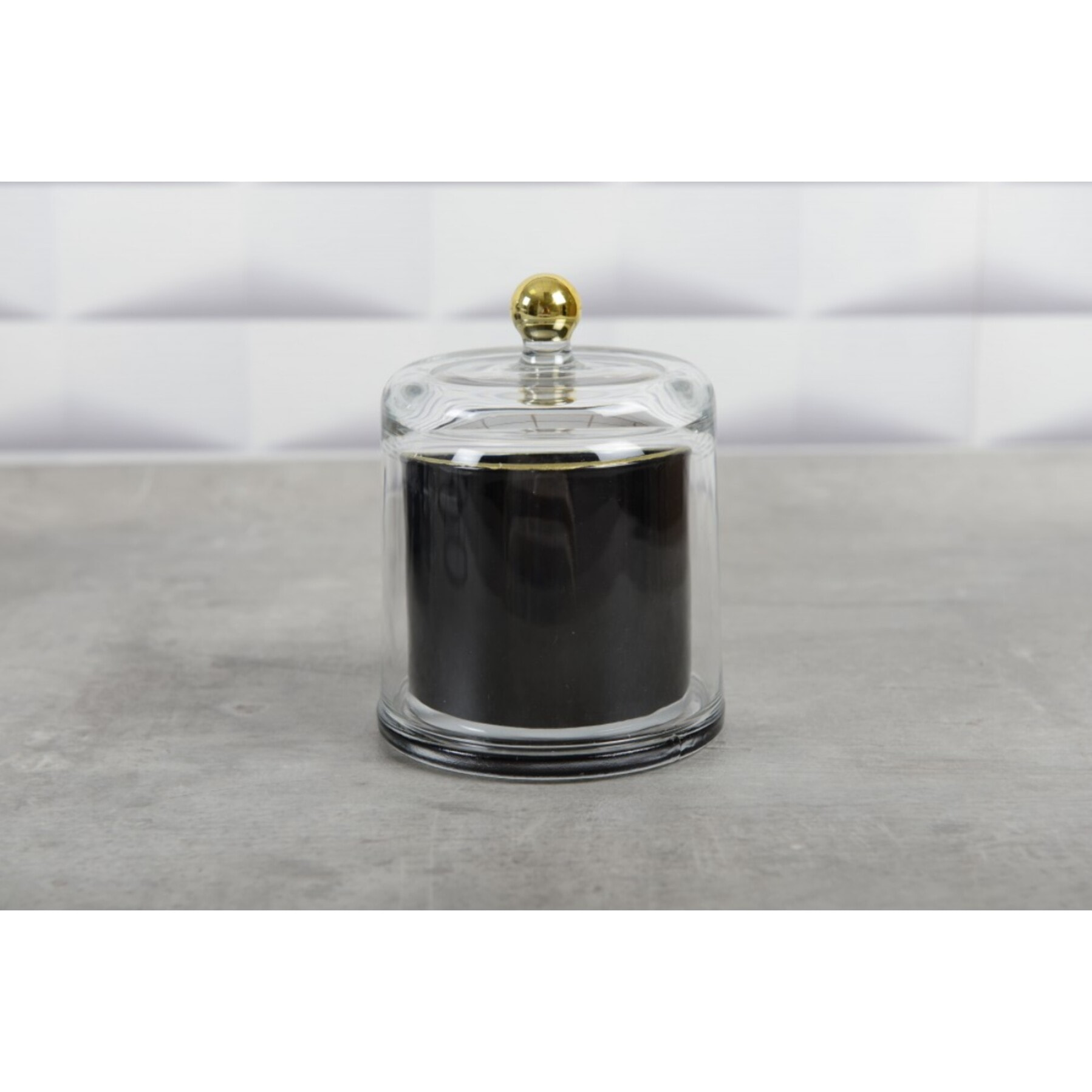 Bougie cloche noir & or parfum tonka