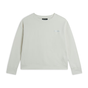 Felpa girocollo comfort fit da donna corta in vita