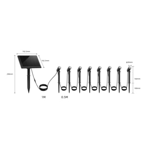 8 Spot solaire connecté MINI ROUNDY 100L
