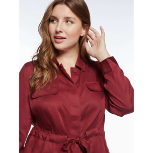 Fiorella Rubino - Camisa utility de tencel - Rojo