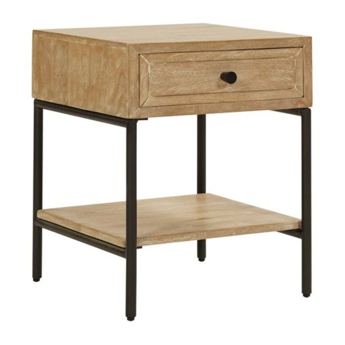 Table de chevet Birao -bois massif de mangue-couleur arabica 40 x 50 x 38 cm