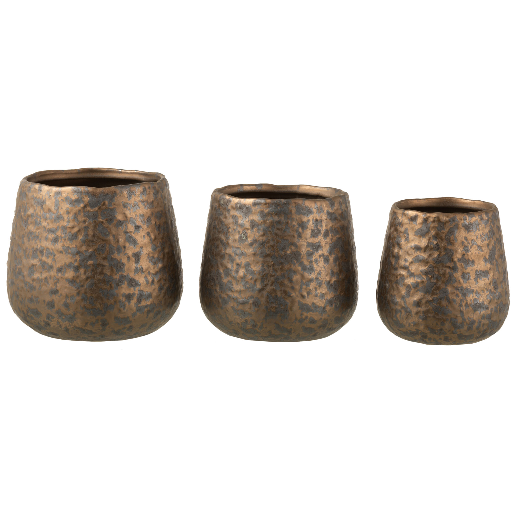 J-Line cache-pot Taches Rond - céramique - cuivre - large - Ø 16 cm