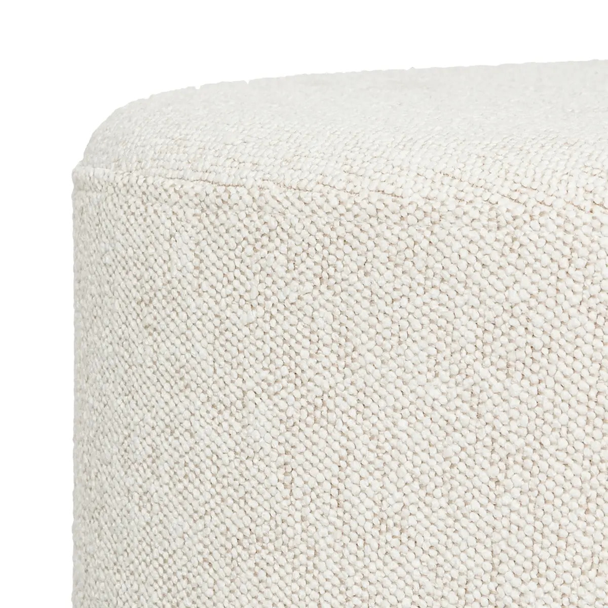 Pouf galet bouclette Estria blanc ivoire 47x38cm