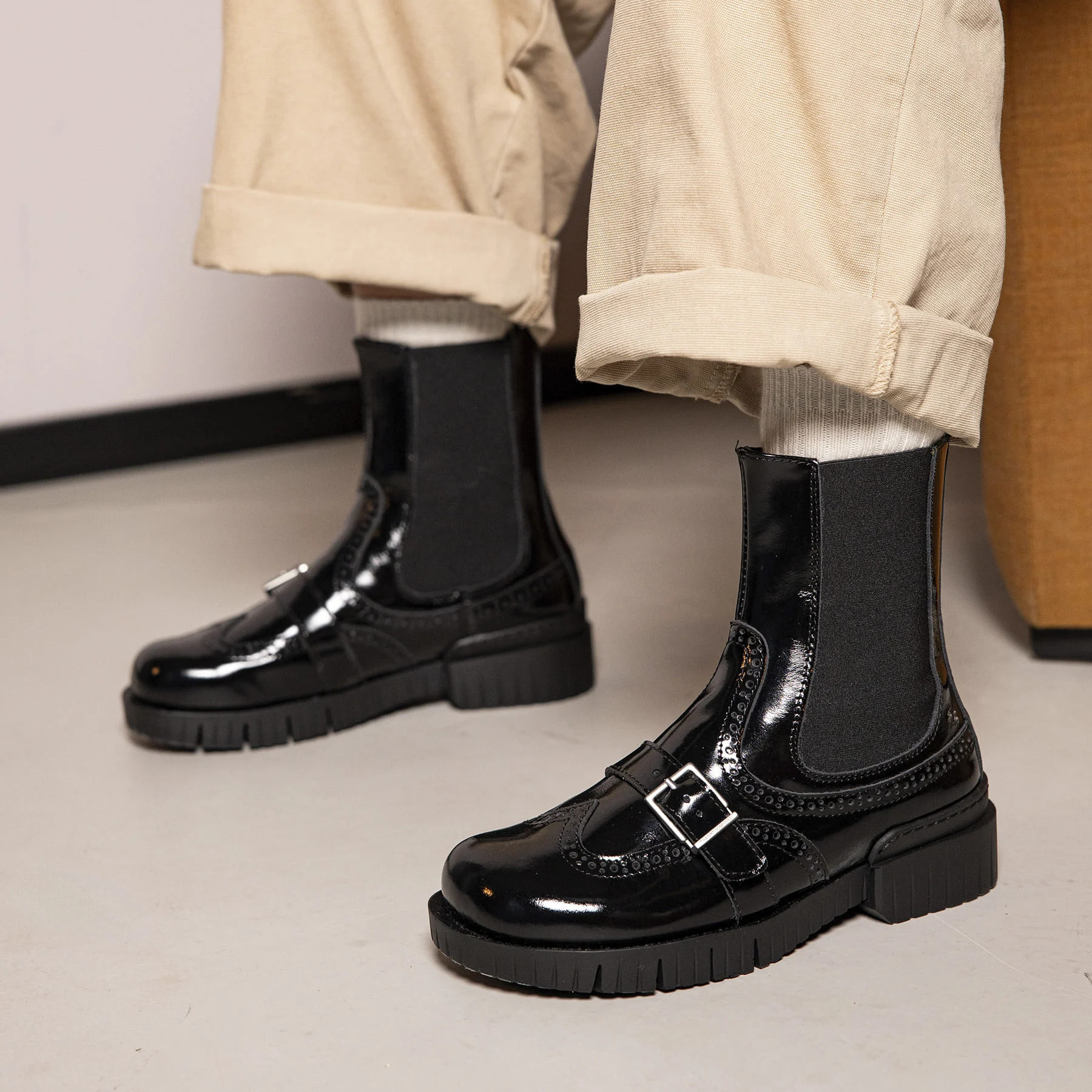Botines 1848 NAPPA SHINNY BURDEOS /OXFORD color Burdeos