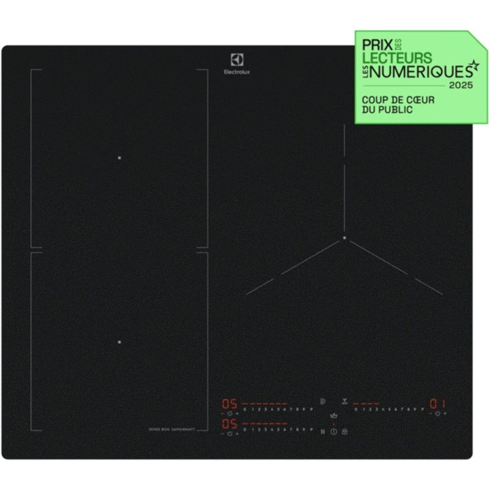 Plaque induction ELECTROLUX EIS62356IZ SaphirMatt®  SenseBoil Résistante aux rayures 3 foyers