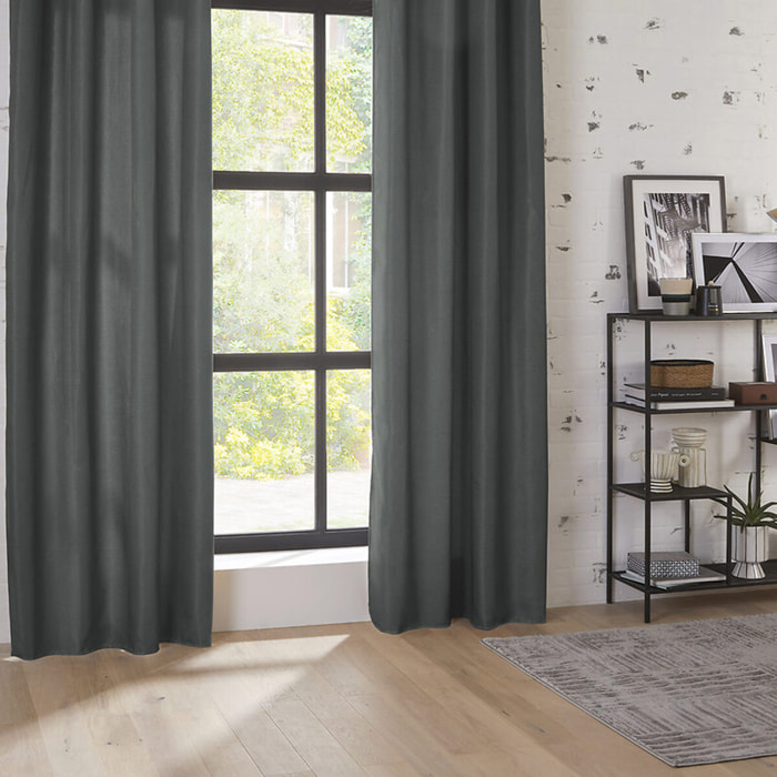 Rideau occultant "Malo" gris ardoise 140x260cm