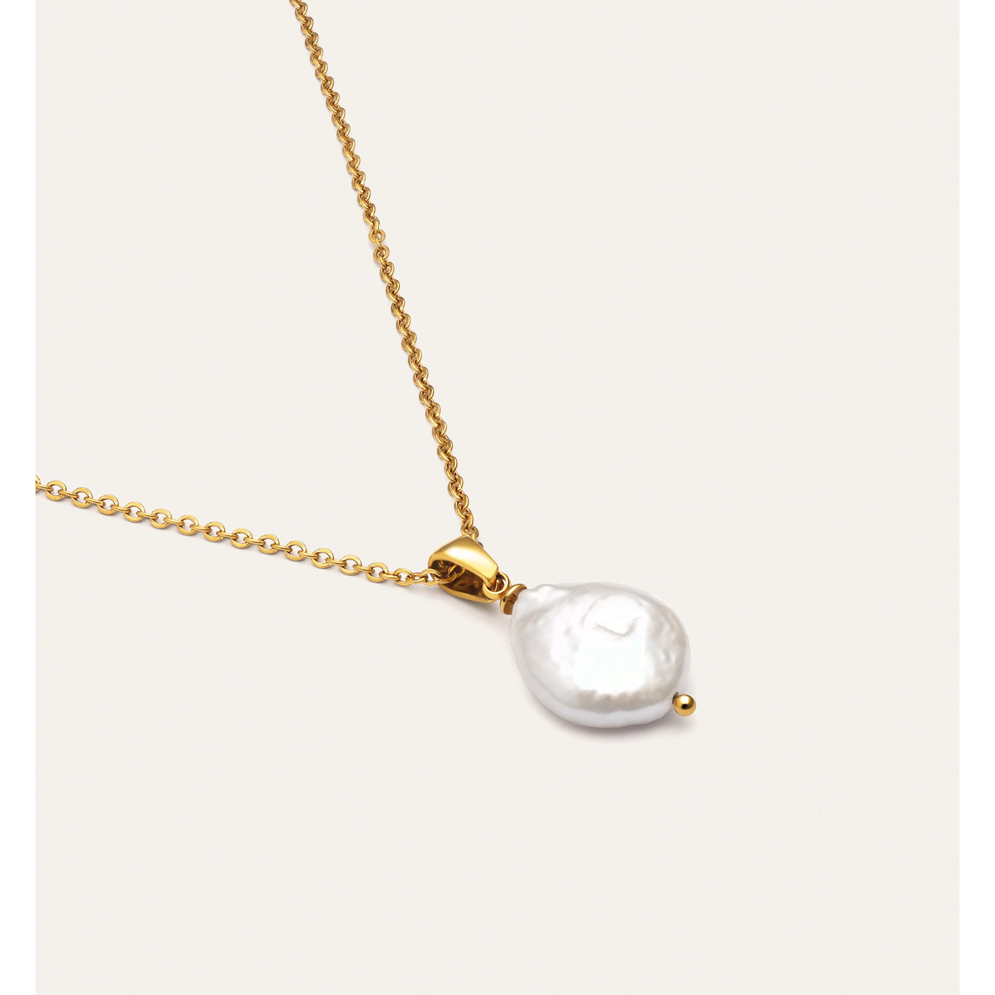 Collar Gala Perla Acero Baño Oro